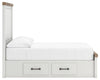 Savonport Full Panel Bed with Storage - White/Brown (B4615B19)