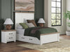 Savonport Full Panel Bed with Storage - White/Brown