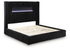 Tayleena King Upholstered Bed with Fireplace and Wireless Audio