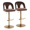 Ava Upholstered Adjustable Barstool - Set of 2