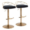 Charlotte Glam Adjustable Barstool - Set of 2