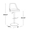 Studded Marcel Adjustable Barstool - Set of  2