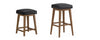 Backless Upholstered Seat Blk + Adj Hgt Swivel Base Wh