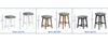 Backless Upholstered Seat Gra + Adj Hgt Swivel Base Wh
