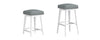 Backless Upholstered Seat Gra + Adj Hgt Swivel Base Brn