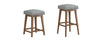 Backless Upholstered Seat Gra + Adj Hgt Swivel Base Wh