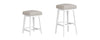 Backless Upholstered Seat Oat + Adj Hgt Swivel Base Blk