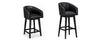 Barrel Upholstered Seat Blk + Adj Hgt Swivel Base Wh
