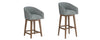 Barrel Upholstered Seat Gra + Adj Hgt Swivel Base Brn