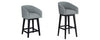 Barrel Upholstered Seat Gra + Adj Hgt Swivel Base Wh