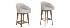 Barrel Upholstered Seat Oat + Adj Hgt Swivel Base Wh