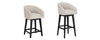 Barrel Upholstered Seat Oat + Adj Hgt Swivel Base Wh