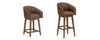 Barrel Upholstered Seat Sdl + Adj Hgt Swivel Base Brn