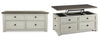 74" Tv Stand Brooklyn White With Oak Top