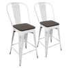 Oregon High Back 24" Fixed-Height Counter Stool - Set of 2