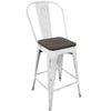 Oregon High Back 24" Fixed-Height Counter Stool - Set of 2