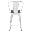 Oregon High Back 24" Fixed-Height Counter Stool - Set of 2