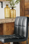 Bellatier Adjustable Height Bar Stool - Black/Chrome Finish