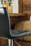 Bellatier Adjustable Height Bar Stool - Black/Chrome Finish