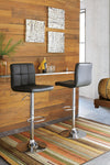 Bellatier Adjustable Height Bar Stool - Black/Chrome Finish
