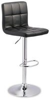 Bellatier Adjustable Height Bar Stool - Black/Chrome Finish