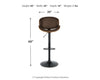 Bellatier Adjustable Height Bar Stool - Brown