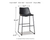 Centiar Pub Height Bar Stool - Black