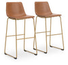 Ciabori Bar Height Bar Stool - Brown/Gold