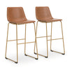 Ciabori Bar Height Bar Stool - Brown/Gold
