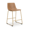 Ciabori Bar Height Bar Stool - Toast/Gold