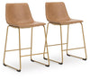 Ciabori Bar Height Bar Stool - Toast/Gold