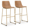 Ciabori Bar Height Bar Stool - Toast/Gold