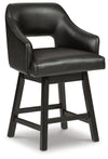 Tallenger Counter Height Bar Stool - Black/Dark Brown