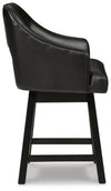 Tallenger Counter Height Bar Stool - Black/Dark Brown