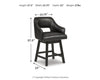 Tallenger Counter Height Bar Stool - Black/Dark Brown