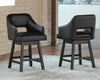 Tallenger Counter Height Bar Stool - Black/Dark Brown