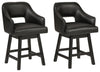 Tallenger Counter Height Bar Stool - Black/Dark Brown