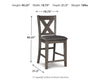 Caitbrook Counter Height Upholstered Bar Stool - Gray