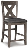 Caitbrook Counter Height Upholstered Bar Stool - Gray