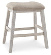 Skempton Counter Height Bar Stool - White/Light Brown (D394-024)