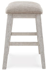 Skempton Counter Height Bar Stool - White/Light Brown (D394-024)