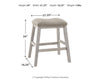 Skempton Counter Height Bar Stool - White/Light Brown (D394-024)