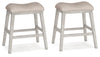 Skempton Counter Height Bar Stool - White/Light Brown (D394-024)