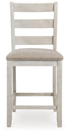 Skempton Counter Height Bar Stool - White/Light Brown