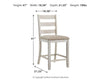 Skempton Counter Height Bar Stool - White/Light Brown