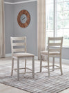 Skempton Counter Height Bar Stool - White/Light Brown