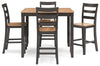 Gesthaven Counter Height Dining Table and 4 Barstools (Set of 5) - Natural/Brown