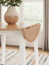Gesthaven Dining Drop Leaf Table - Natural/White