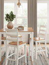 Gesthaven Counter Height Dining Table and 4 Barstools (Set of 5) - Natural/White