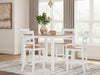 Gesthaven Counter Height Dining Table and 4 Barstools (Set of 5) - Natural/White
